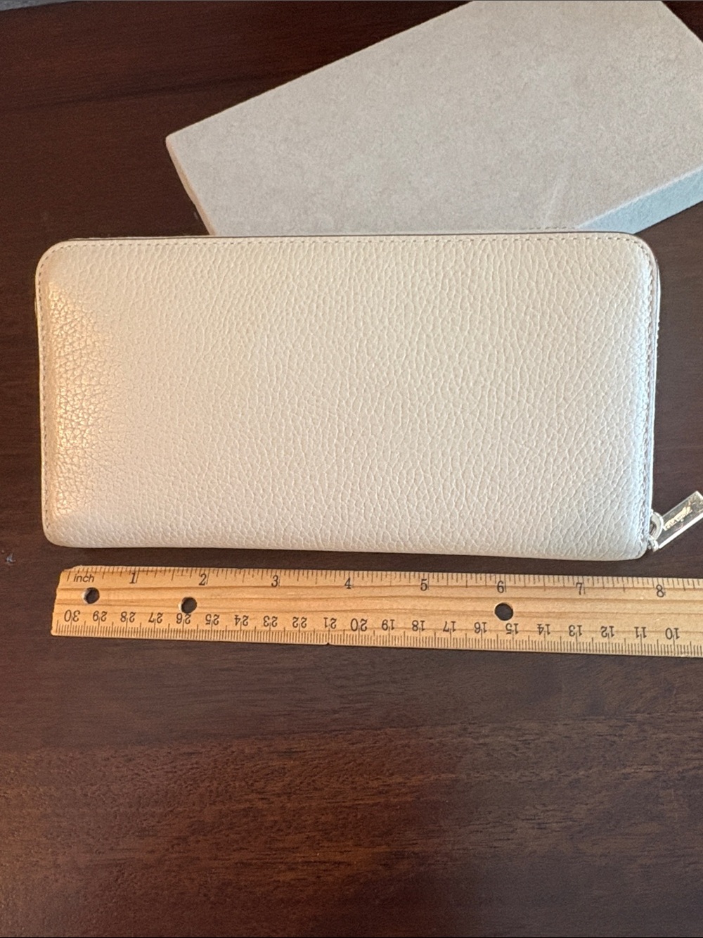 kate spade Cream and White Pebbled Leather Zip Wallet - Picture 8 of 17